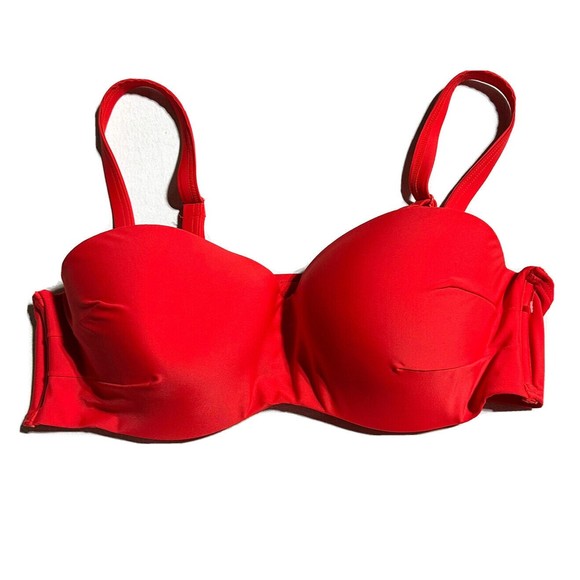 Swim by Cacique Off The Shoulder Blouson Swimsuit One Piece Bandeau Bra 38DD - Picture 8 of 14